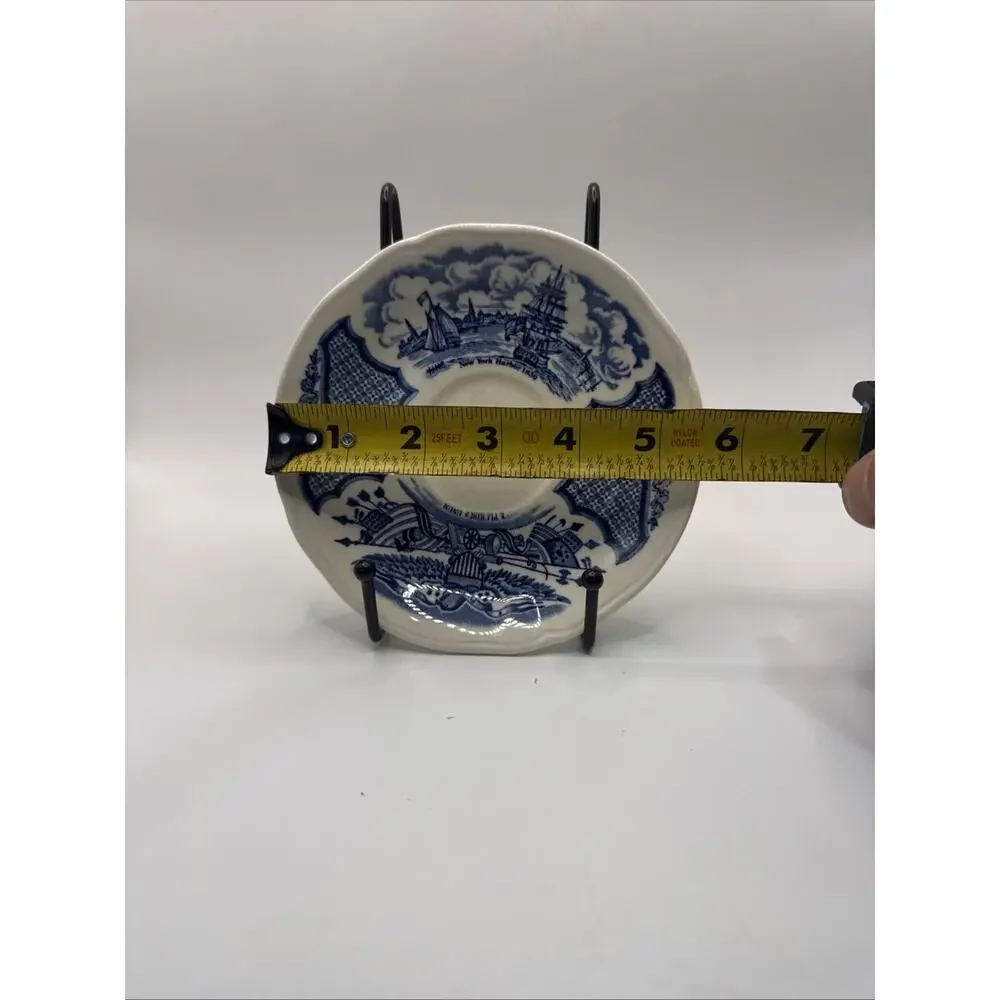 Vtg Alfred Meakin Fair Winds Blue Transferware Saucer Nautical Staffordshire *